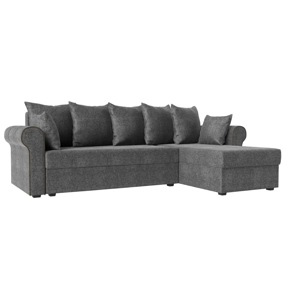 Фото Диван Лига Диванов Рейн 112595 233x90x141 см рогожка цвет серый/коричневый Фото Диван Лига Диванов Рейн 112595 233x90x141 см рогожка цвет серый/коричневый