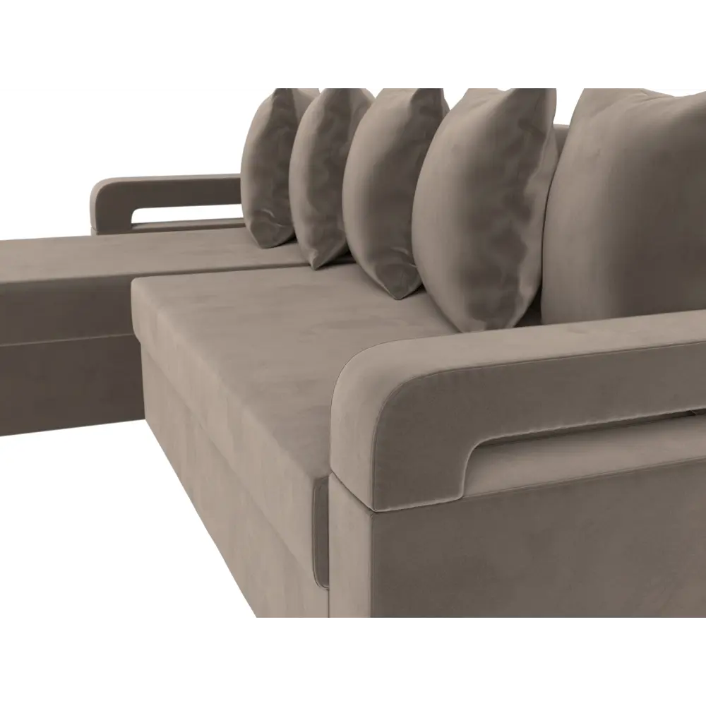 Фото 4 Диван Лига Диванов Гермес Лайт 112713L 231x90x141 см велюр цвет коричневый Фото 4 Диван Лига Диванов Гермес Лайт 112713L 231x90x141 см велюр цвет коричневый