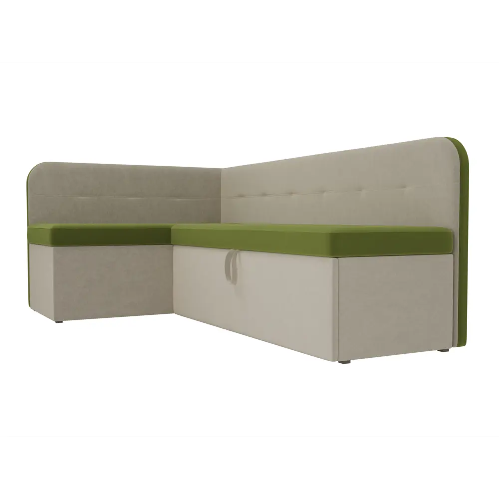 Фото 3 Диван Лига Диванов Форест 107083L 199x82x127 см микровельвет цвет бежевый/зеленый Фото 3 Диван Лига Диванов Форест 107083L 199x82x127 см микровельвет цвет бежевый/зеленый