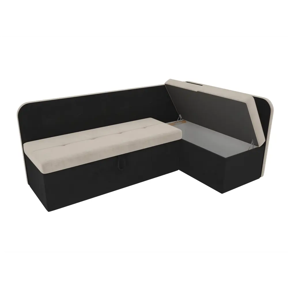 Фото 5 Диван Лига Диванов Форест 107079 199x82x127 см велюр цвет черный/бежевый