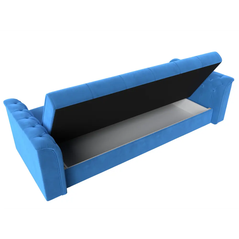 Фото 7 Диван Лига Диванов Сиеста 225x84x83 см велюр цвет голубой