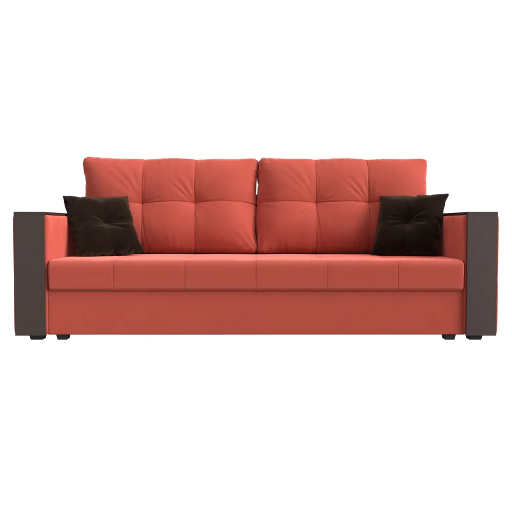 Фото 2 Диван Лига Диванов Валенсия 225x79x85 см микровельвет цвет коралловый Фото 2 Диван Лига Диванов Валенсия 225x79x85 см микровельвет цвет коралловый
