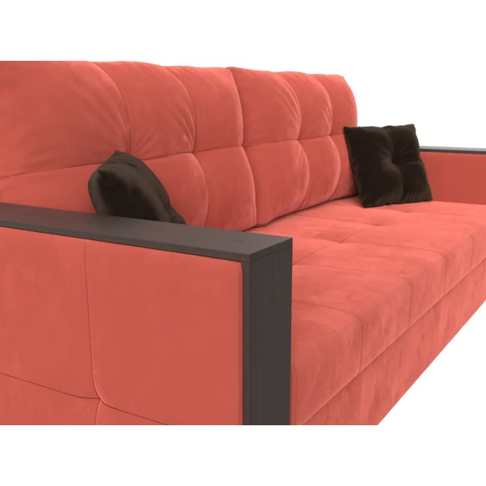 Фото 3 Диван Лига Диванов Валенсия 225x79x85 см микровельвет цвет коралловый Фото 3 Диван Лига Диванов Валенсия 225x79x85 см микровельвет цвет коралловый