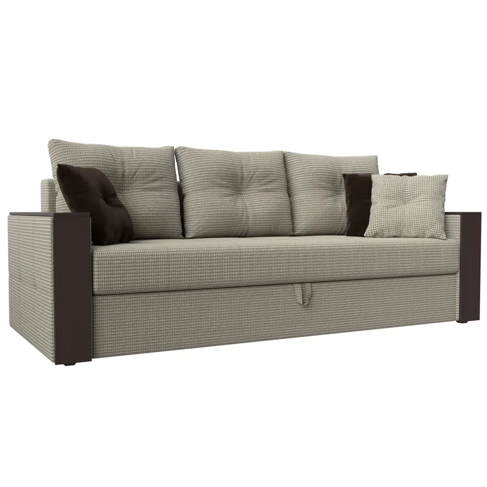 Фото Диван Лига Диванов Валенсия 225x85x97 см рогожка цвет бежевый кофру 02 Фото Диван Лига Диванов Валенсия 225x85x97 см рогожка цвет бежевый кофру 02