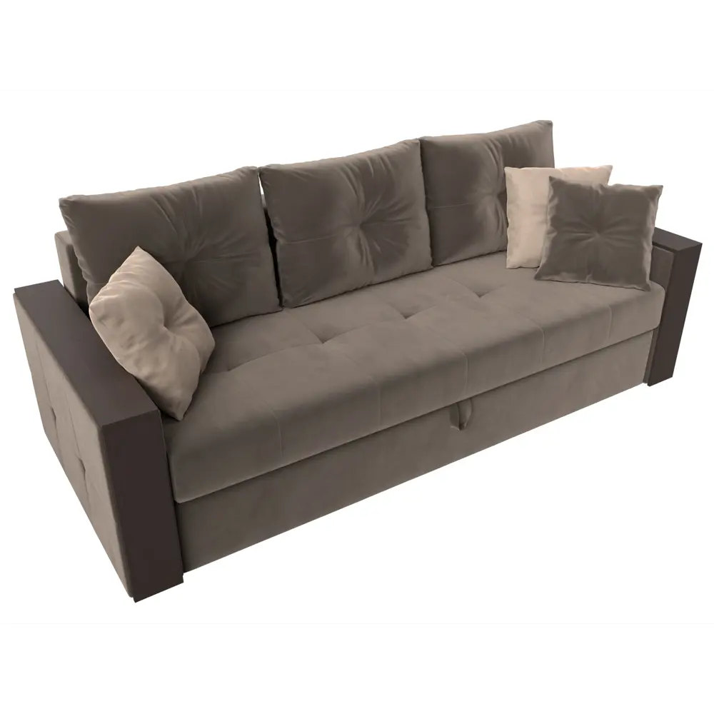 Фото 2 Диван Лига Диванов Валенсия 225x85x97 см велюр цвет коричневый Фото 2 Диван Лига Диванов Валенсия 225x85x97 см велюр цвет коричневый