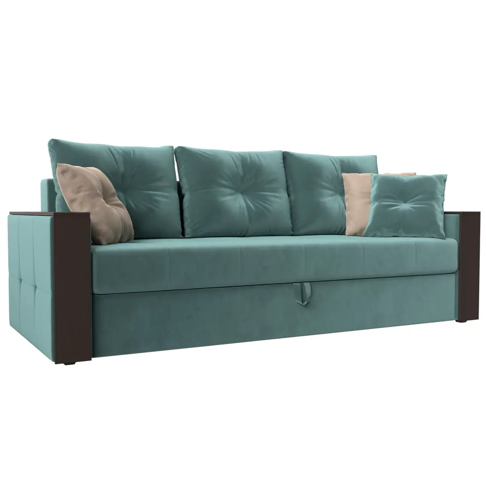 Фото Диван Лига Диванов Валенсия 225x85x97 см велюр цвет бирюзовый Фото Диван Лига Диванов Валенсия 225x85x97 см велюр цвет бирюзовый