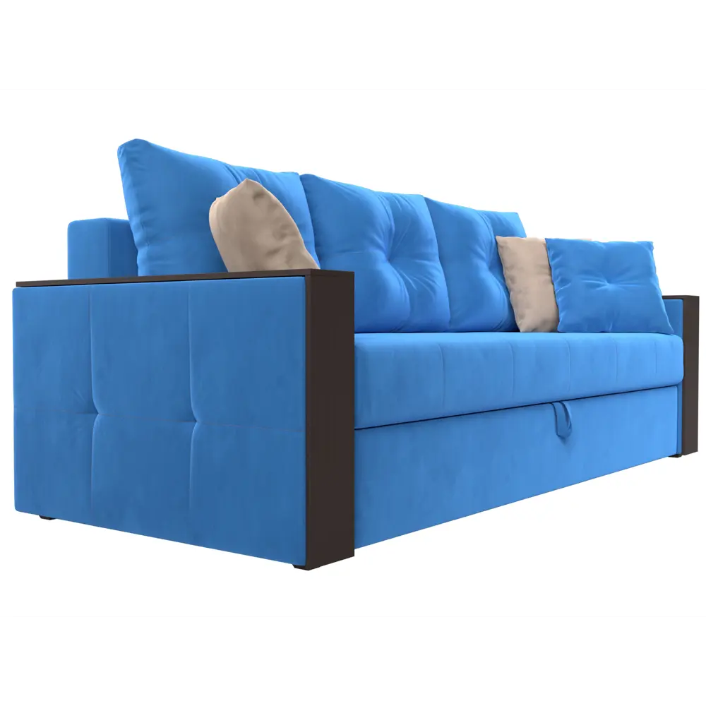 Фото 4 Диван Лига Диванов Валенсия 225x85x97 см велюр цвет голубой