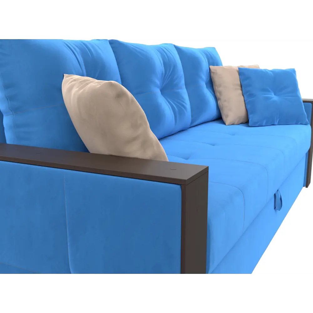 Фото 3 Диван Лига Диванов Валенсия 225x85x97 см велюр цвет голубой