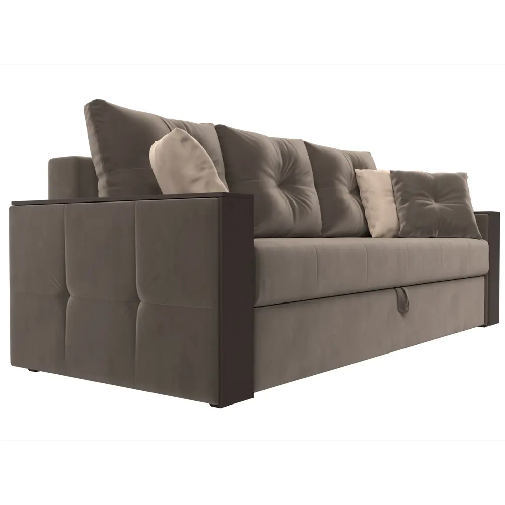 Фото 4 Диван Лига Диванов Валенсия 225x85x97 см велюр цвет коричневый Фото 4 Диван Лига Диванов Валенсия 225x85x97 см велюр цвет коричневый