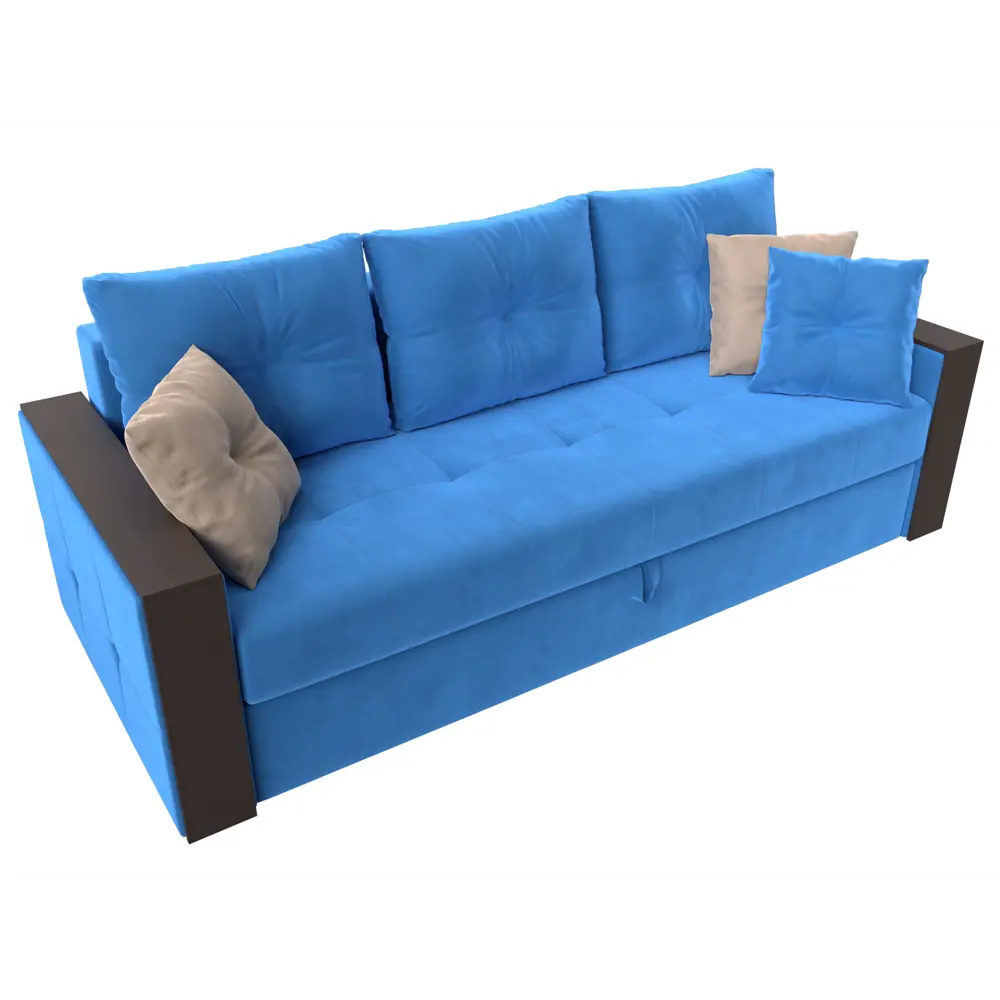 Фото 2 Диван Лига Диванов Валенсия 225x85x97 см велюр цвет голубой