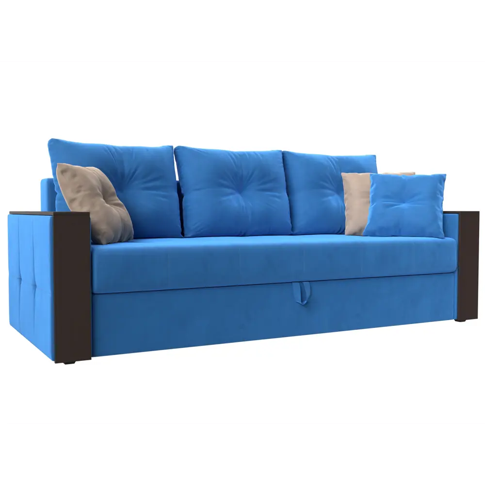 Фото Диван Лига Диванов Валенсия 225x85x97 см велюр цвет голубой
