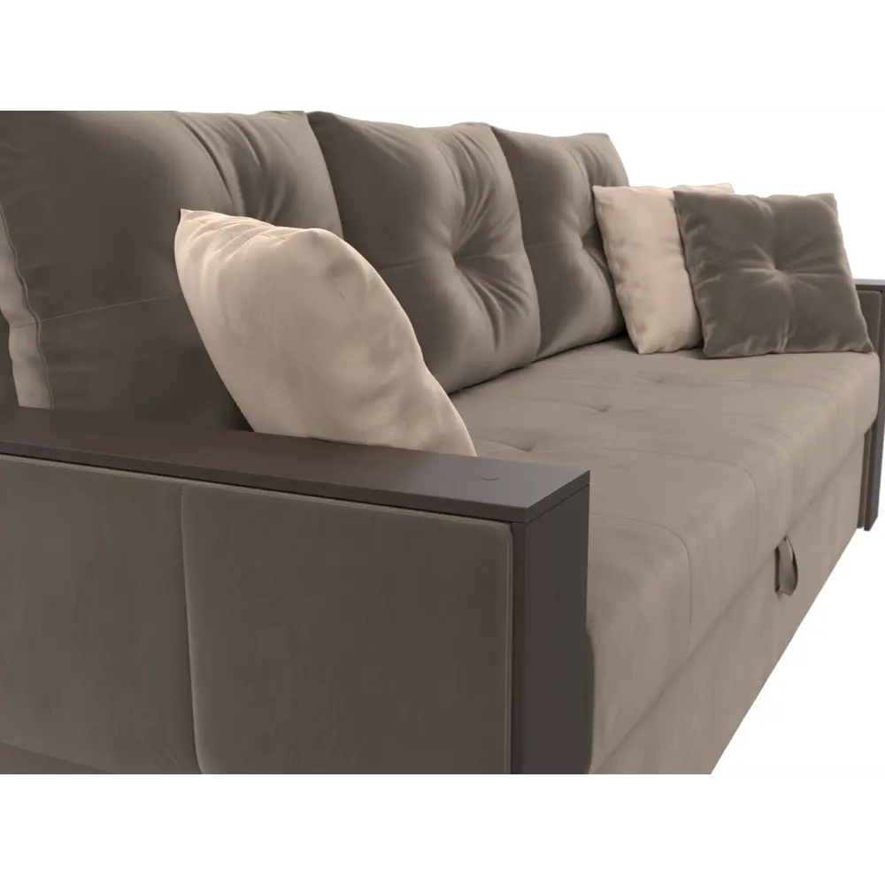 Фото 3 Диван Лига Диванов Валенсия 225x85x97 см велюр цвет коричневый Фото 3 Диван Лига Диванов Валенсия 225x85x97 см велюр цвет коричневый