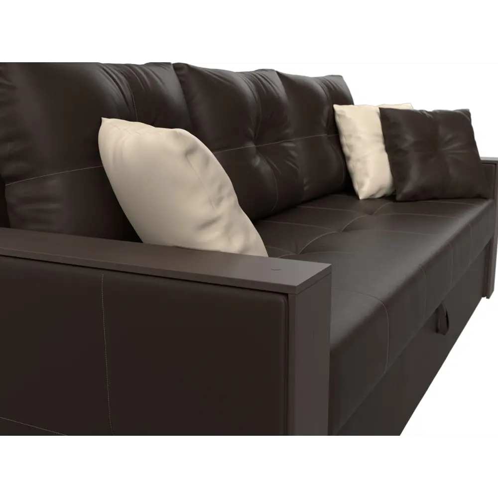 Фото 3 Диван Лига Диванов Валенсия 225x85x97 см искусственная кожа цвет коричневый Фото 3 Диван Лига Диванов Валенсия 225x85x97 см искусственная кожа цвет коричневый