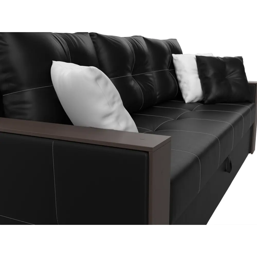 Фото 3 Диван Лига Диванов Валенсия 225x85x97 см искусственная кожа цвет черный