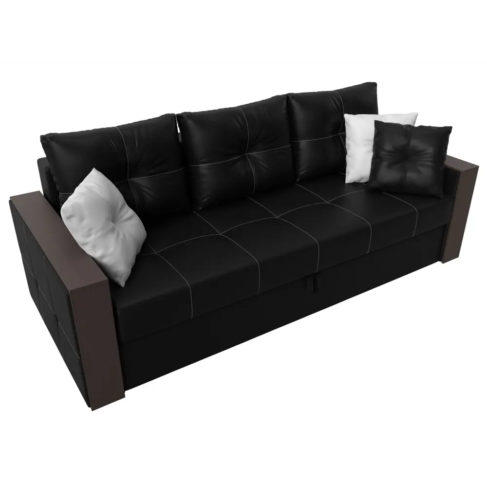 Фото 2 Диван Лига Диванов Валенсия 225x85x97 см искусственная кожа цвет черный