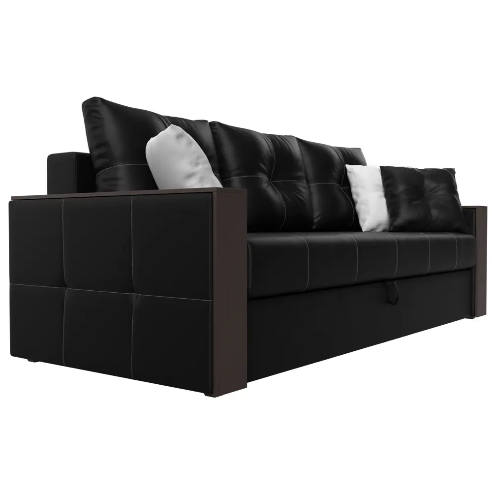 Фото 4 Диван Лига Диванов Валенсия 225x85x97 см искусственная кожа цвет черный