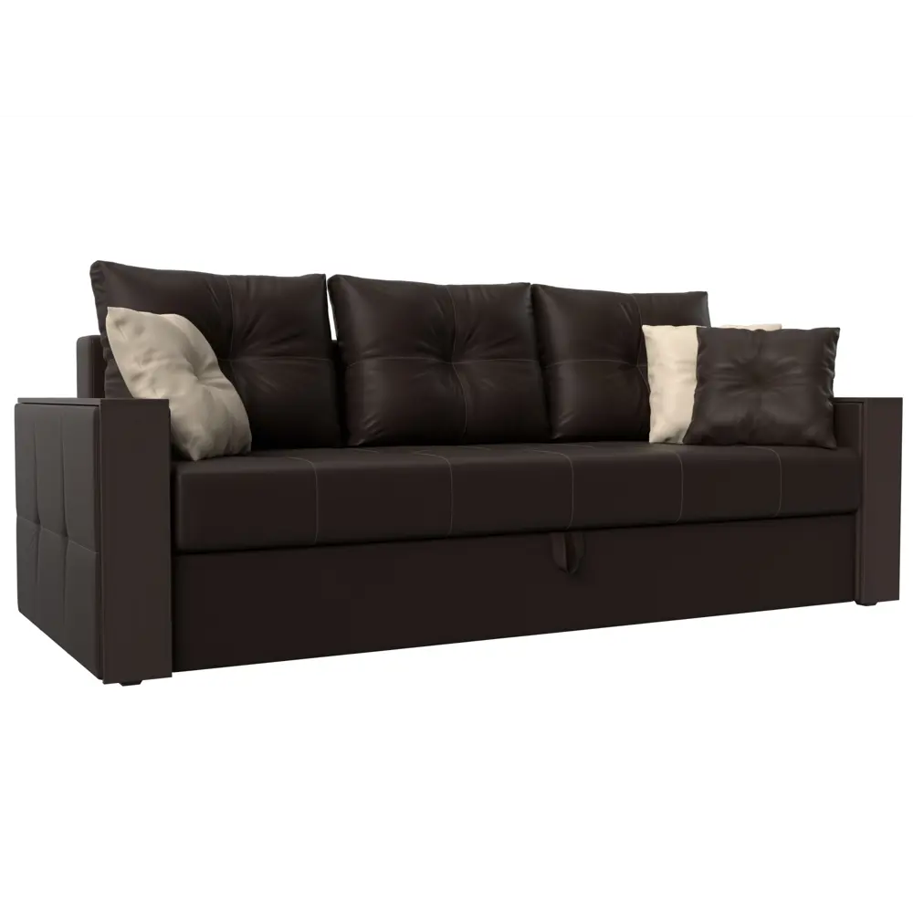 Фото Диван Лига Диванов Валенсия 225x85x97 см искусственная кожа цвет коричневый Фото Диван Лига Диванов Валенсия 225x85x97 см искусственная кожа цвет коричневый