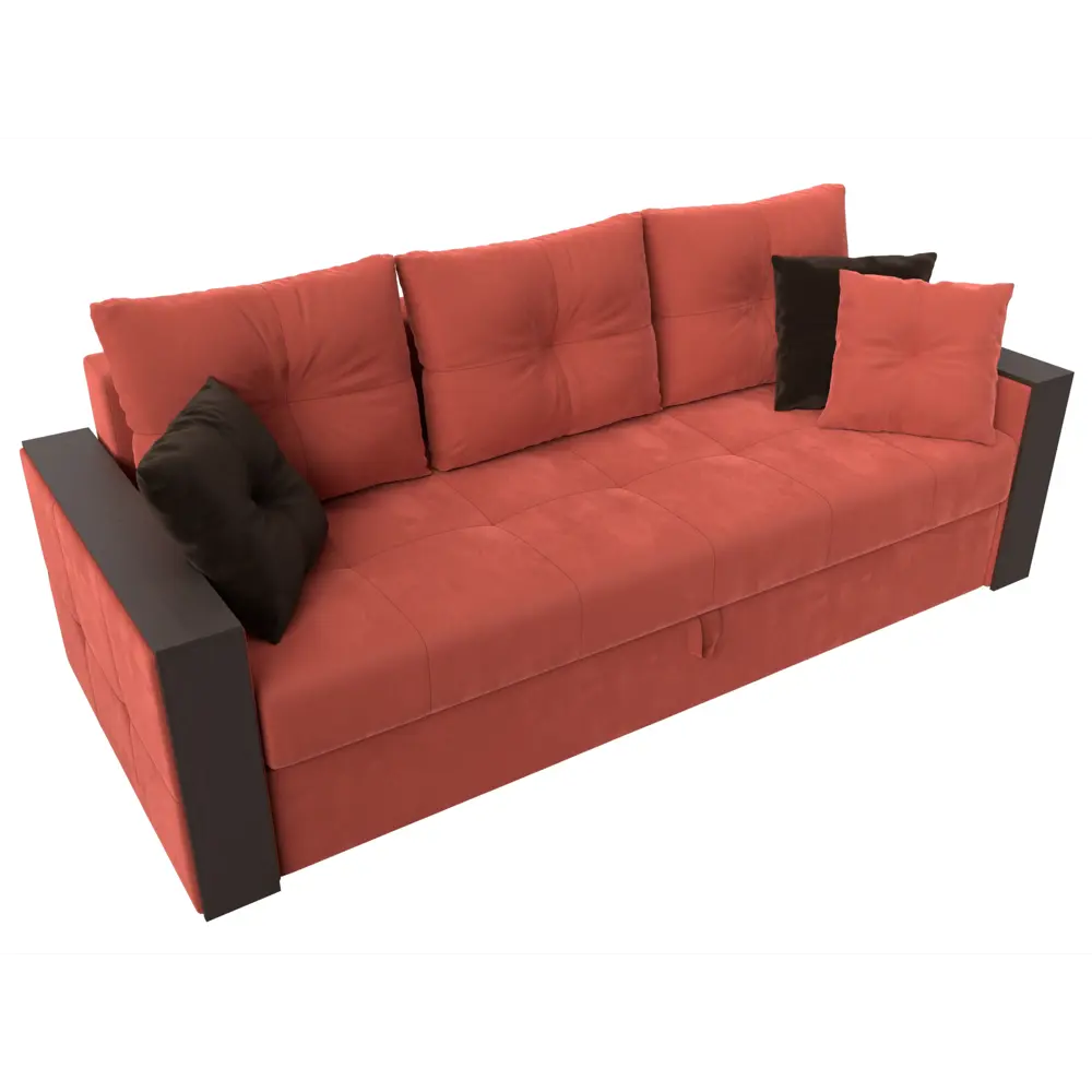 Фото 2 Диван Лига Диванов Валенсия 225x85x97 см микровельвет цвет коралловый/коричневый Фото 2 Диван Лига Диванов Валенсия 225x85x97 см микровельвет цвет коралловый/коричневый