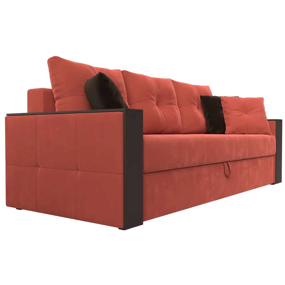 Фото 4 Диван Лига Диванов Валенсия 225x85x97 см микровельвет цвет коралловый/коричневый Фото 4 Диван Лига Диванов Валенсия 225x85x97 см микровельвет цвет коралловый/коричневый