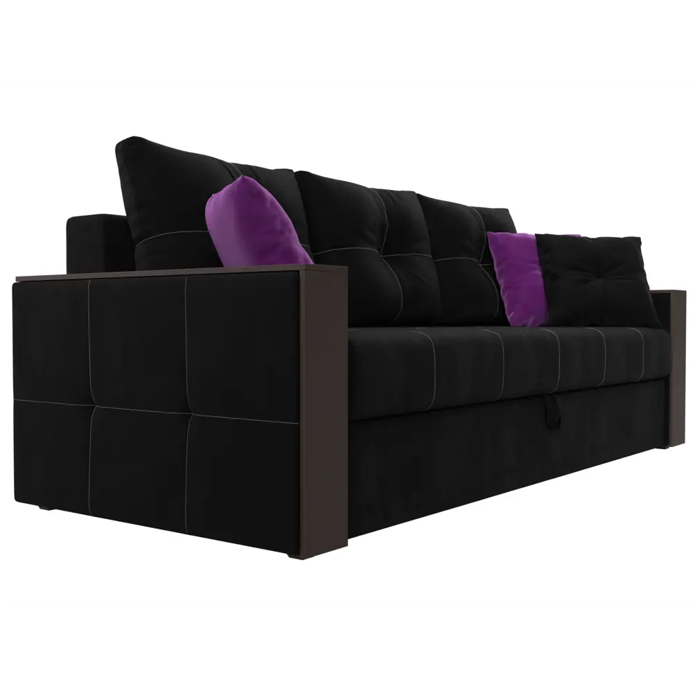 Фото 4 Диван Лига Диванов Валенсия 225x85x97 см микровельвет цвет черный Фото 4 Диван Лига Диванов Валенсия 225x85x97 см микровельвет цвет черный