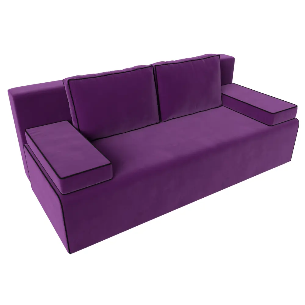 Фото 5 Диван Лига Диванов Фидель 111331 200x76x91 см микровельвет цвет фиолетовый