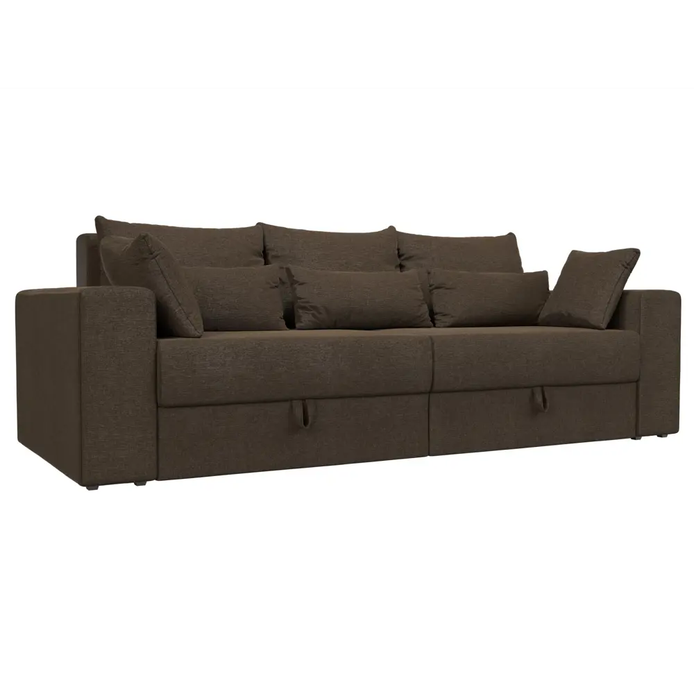 Фото Диван Лига Диванов Майами 114664 250x90x105 см рогожка цвет коричневый Фото Диван Лига Диванов Майами 114664 250x90x105 см рогожка цвет коричневый