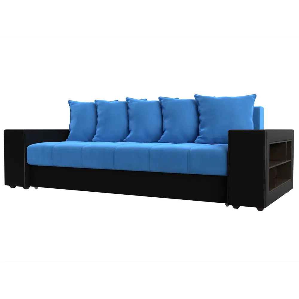 Фото Диван Лига Диванов Дубай 110576R 243x80x106 см велюр цвет голубой