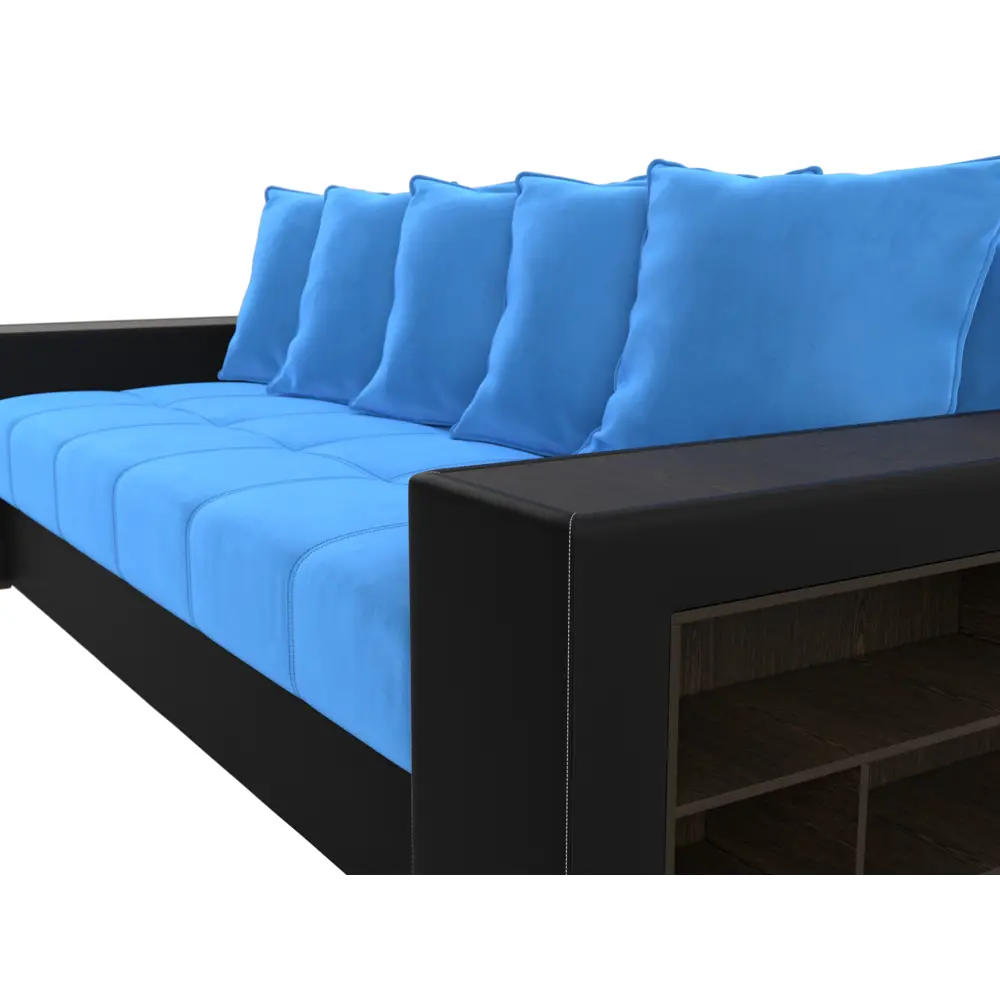 Фото 4 Диван Лига Диванов Дубай 110576R 243x80x106 см велюр цвет голубой