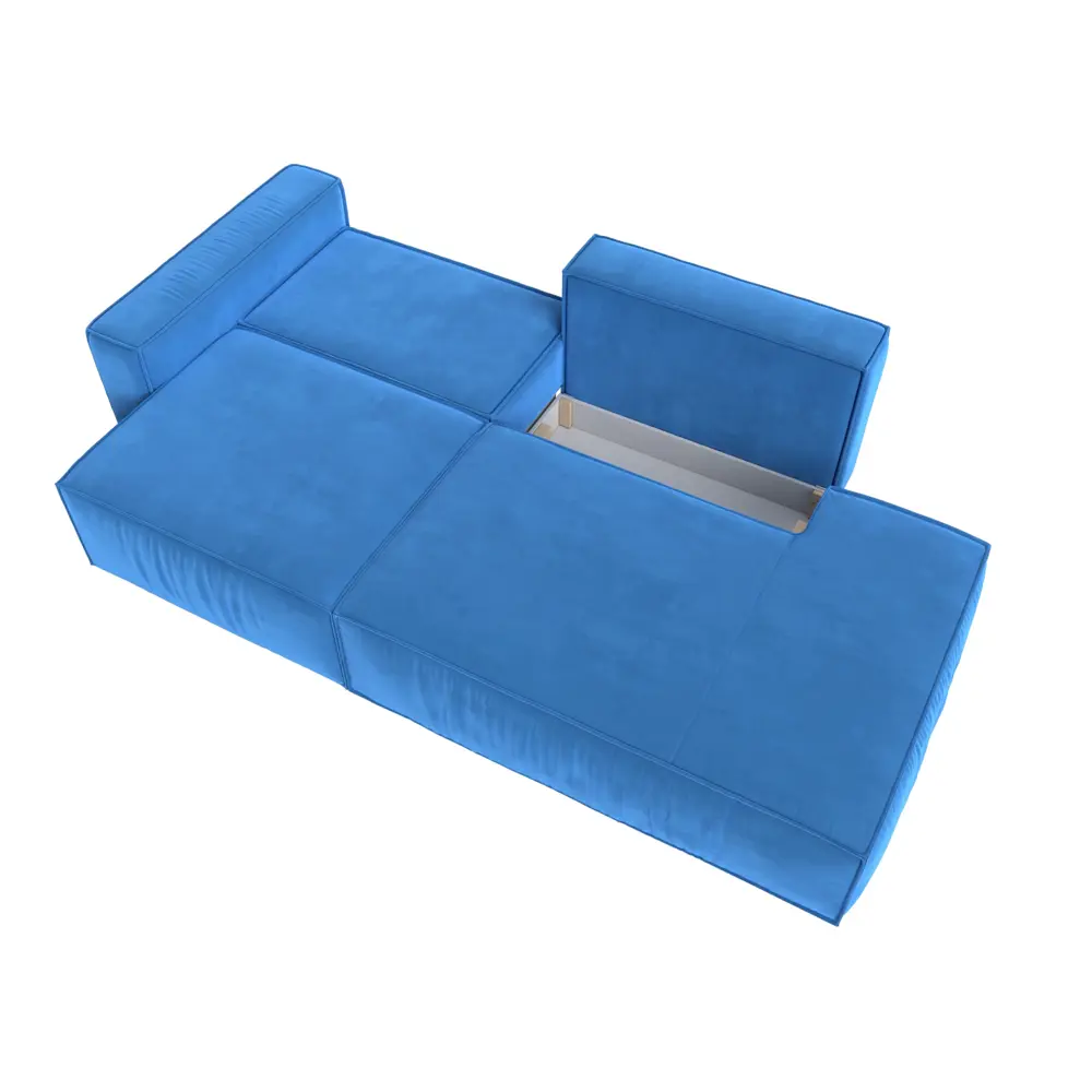 Фото 8 Диван Лига Диванов Прага 116789L 281x88x115 см велюр цвет голубой