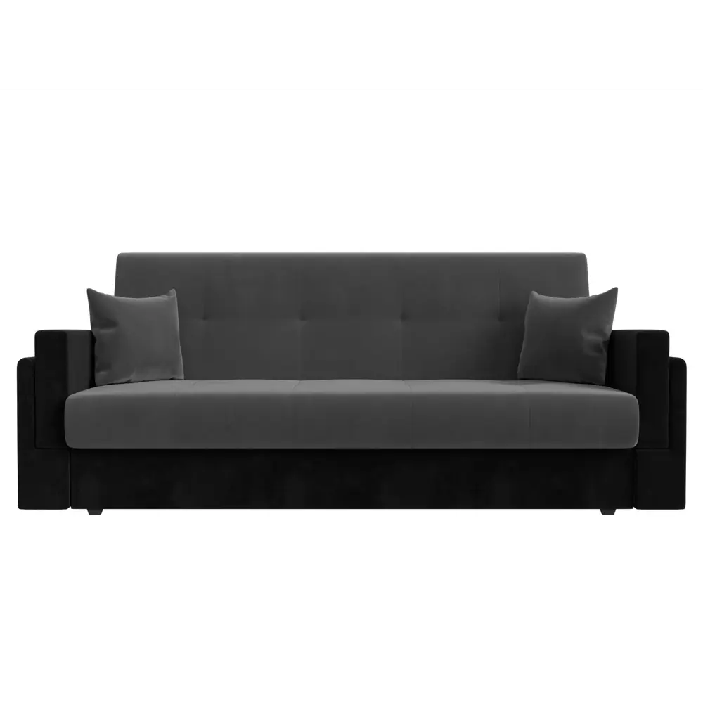 Фото 2 Диван Лига Диванов Лига-015 117902 216x90x83 см велюр цвет серый/черный Фото 2 Диван Лига Диванов Лига-015 117902 216x90x83 см велюр цвет серый/черный