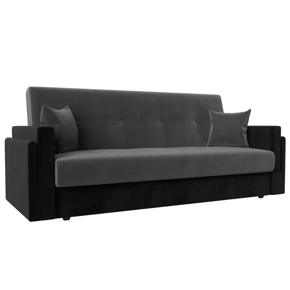 Фото Диван Лига Диванов Лига-015 117902 216x90x83 см велюр цвет серый/черный Фото Диван Лига Диванов Лига-015 117902 216x90x83 см велюр цвет серый/черный