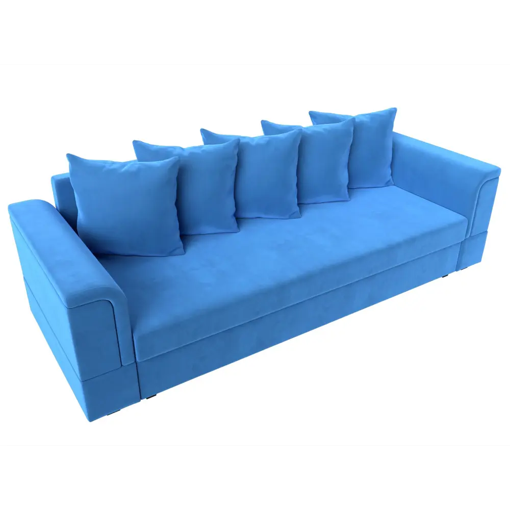 Фото 5 Диван Лига Диванов 005 117242 235x85x78 см велюр цвет голубой