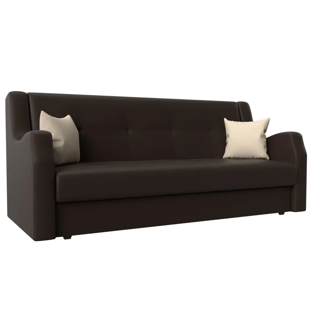 Фото Диван Лига Диванов Лига-017 118144 206x90x83 см искусственная кожа цвет коричневый/бежевый Фото Диван Лига Диванов Лига-017 118144 206x90x83 см искусственная кожа цвет коричневый/бежевый