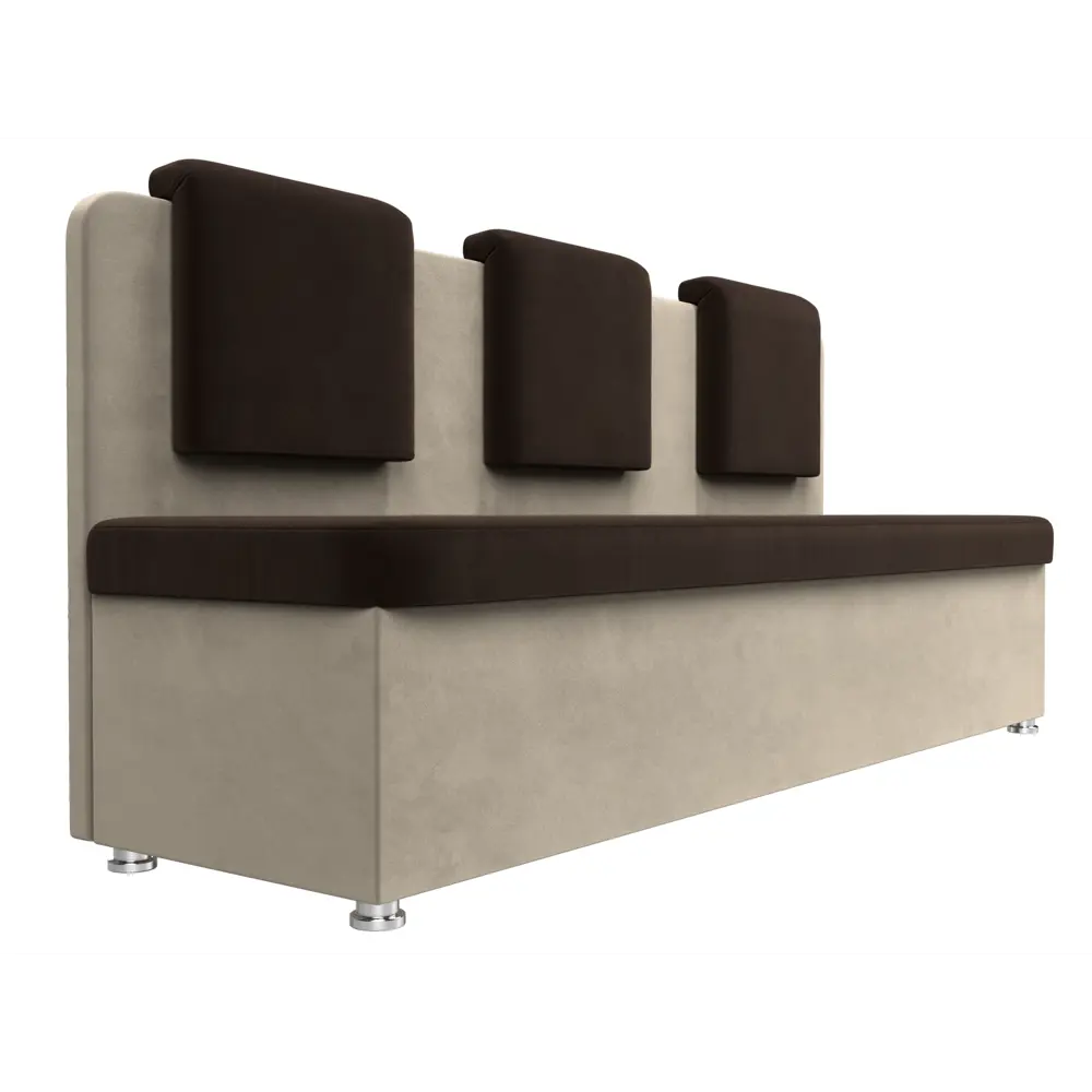 Фото 3 Диван Лига Диванов Маккон 101374 185x89x54 см микровельвет цвет бежевый/коричневый Фото 3 Диван Лига Диванов Маккон 101374 185x89x54 см микровельвет цвет бежевый/коричневый