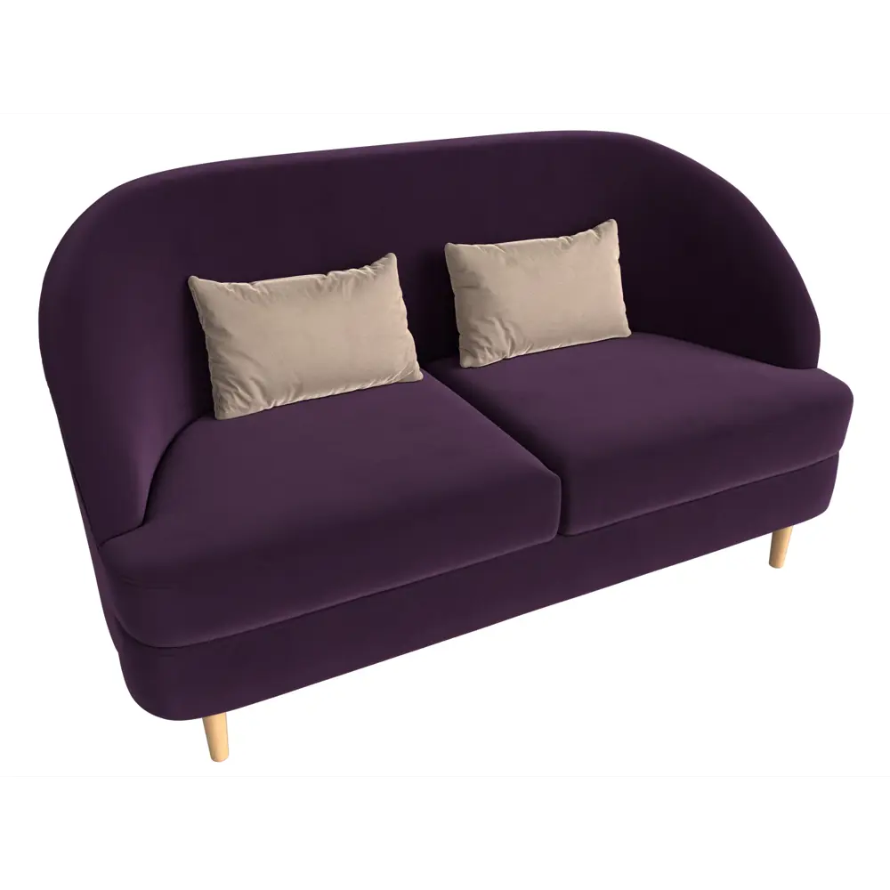 Фото 5 Диван-кушетка Лига Диванов Атико 146x83x67 см велюр цвет бежевый/фиолетовый