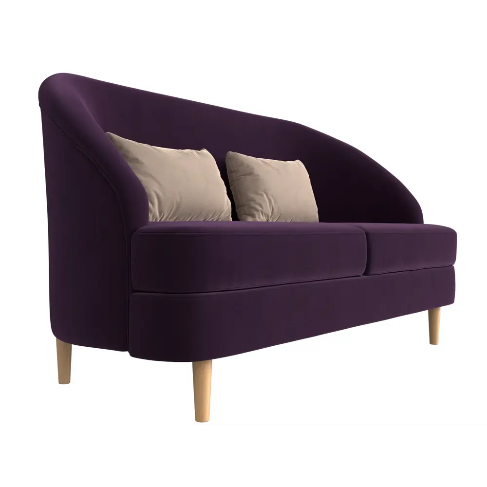 Фото 3 Диван-кушетка Лига Диванов Атико 146x83x67 см велюр цвет бежевый/фиолетовый