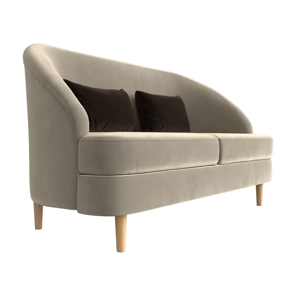 Фото 3 Кушетка Лига Диванов Атико 109899 146x83x67 см микровельвет цвет бежевый/коричневый