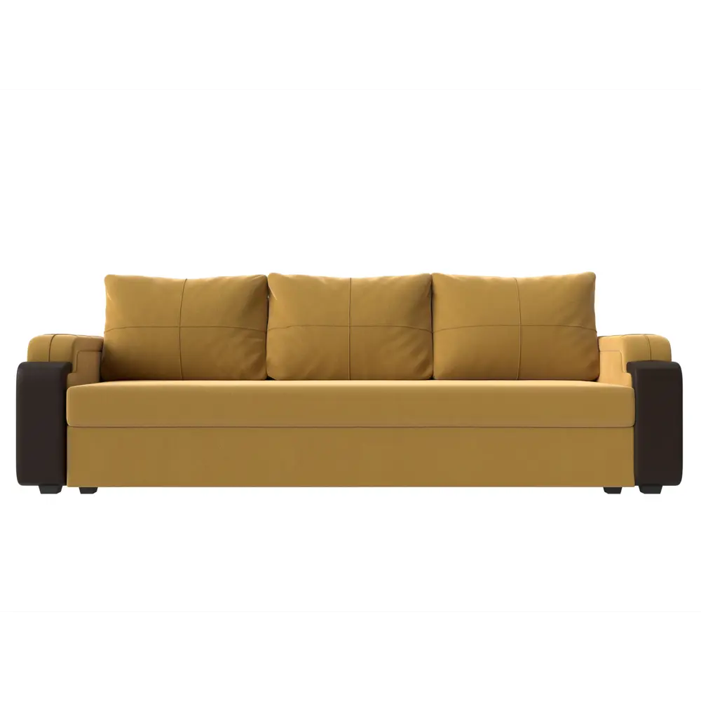 Фото 2 Диван прямой Лига Диванов Николь 225x91x77 см микровельвет цвет коричневый/желтый Фото 2 Диван прямой Лига Диванов Николь 225x91x77 см микровельвет цвет коричневый/желтый