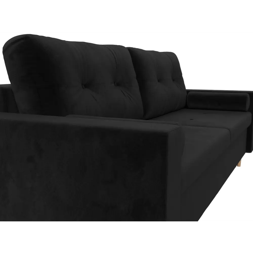 Фото 4 Диван Лига диванов Белфаст 225x90x95 см велюр цвет черный Фото 4 Диван Лига диванов Белфаст 225x90x95 см велюр цвет черный