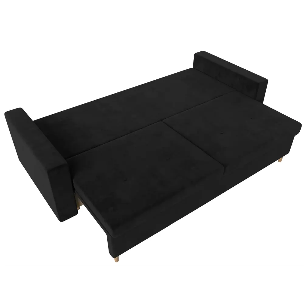 Фото 7 Диван Лига диванов Белфаст 225x90x95 см велюр цвет черный Фото 7 Диван Лига диванов Белфаст 225x90x95 см велюр цвет черный