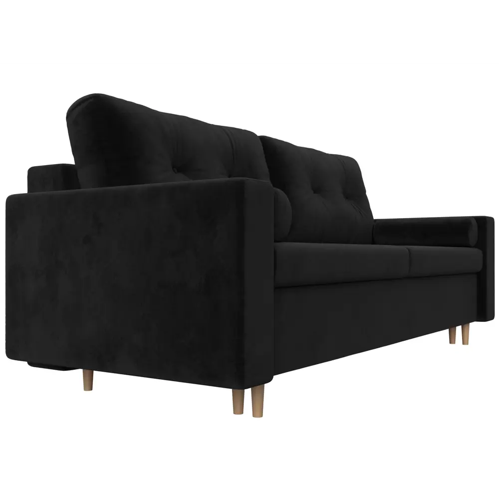 Фото 3 Диван Лига диванов Белфаст 225x90x95 см велюр цвет черный Фото 3 Диван Лига диванов Белфаст 225x90x95 см велюр цвет черный