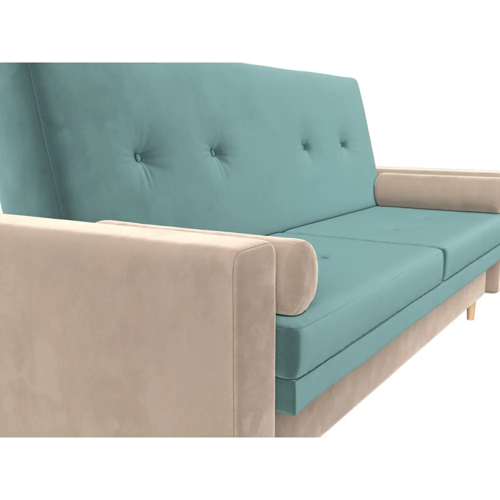 Фото 4 Диван Лига диванов Белфаст 225x95x90 см велюр цвет бирюзовый/бежевый Фото 4 Диван Лига диванов Белфаст 225x95x90 см велюр цвет бирюзовый/бежевый