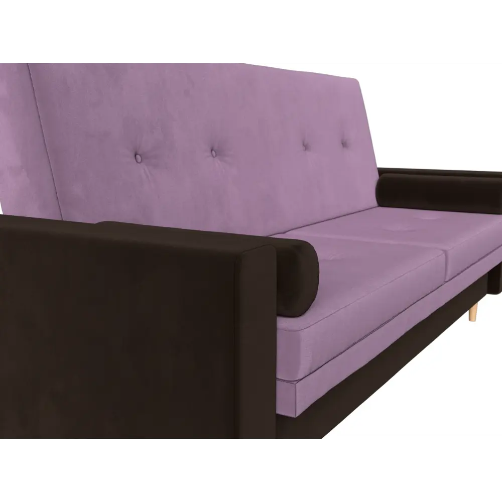 Фото 4 Диван Лига диванов Белфаст 225x95x90 см микровельвет цвет сиреневый/коричневый