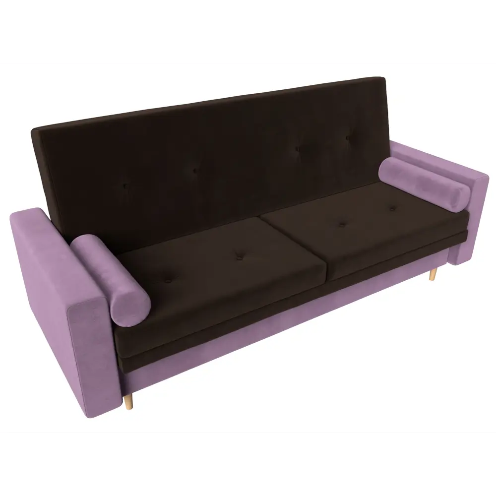 Фото 5 Диван Лига диванов Белфаст 225x95x90 см микровельвет цвет коричневый/сиреневый