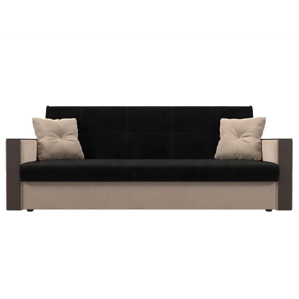 Фото 2 Диван Лига диванов Валенсия 210x90x85 см велюр цвет бежевый/черный Фото 2 Диван Лига диванов Валенсия 210x90x85 см велюр цвет бежевый/черный