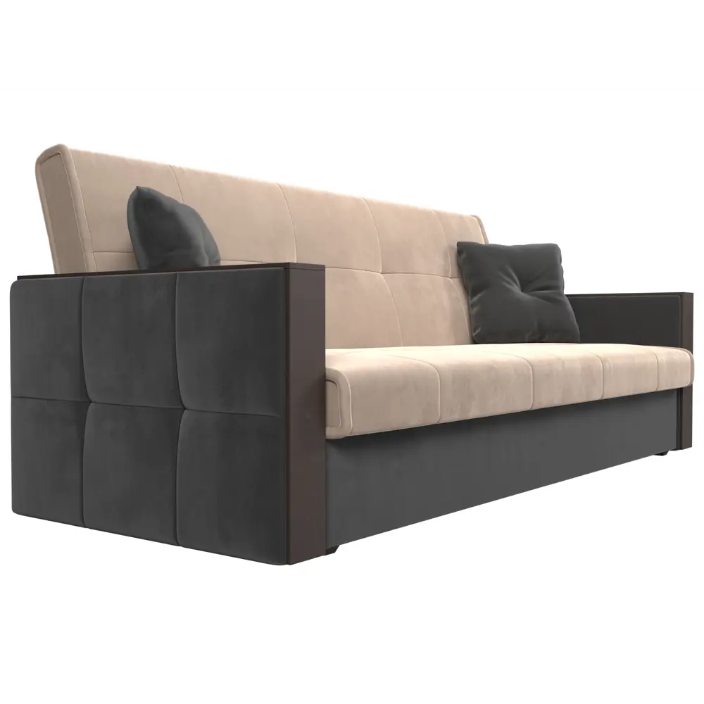 Фото 3 Диван Лига диванов Валенсия 210x90x85 см велюр цвет серый/бежевый Фото 3 Диван Лига диванов Валенсия 210x90x85 см велюр цвет серый/бежевый