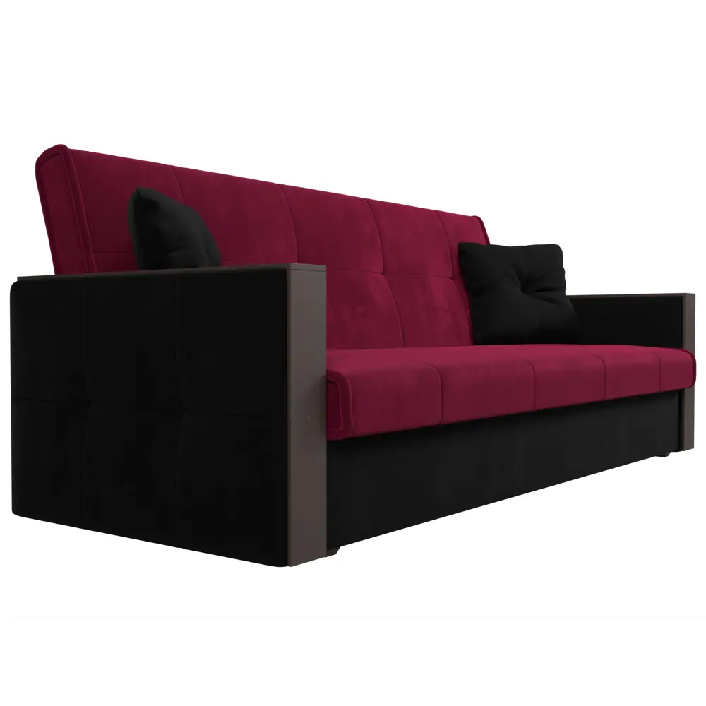 Фото 3 Диван Лига диванов Валенсия 210x90x85 см микровельвет цвет черный/бордовый Фото 3 Диван Лига диванов Валенсия 210x90x85 см микровельвет цвет черный/бордовый