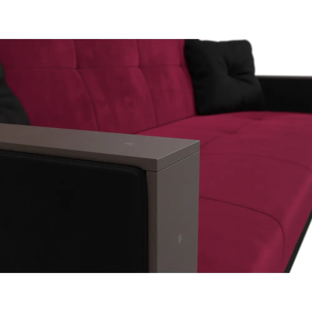 Фото 4 Диван Лига диванов Валенсия 210x90x85 см микровельвет цвет черный/бордовый Фото 4 Диван Лига диванов Валенсия 210x90x85 см микровельвет цвет черный/бордовый