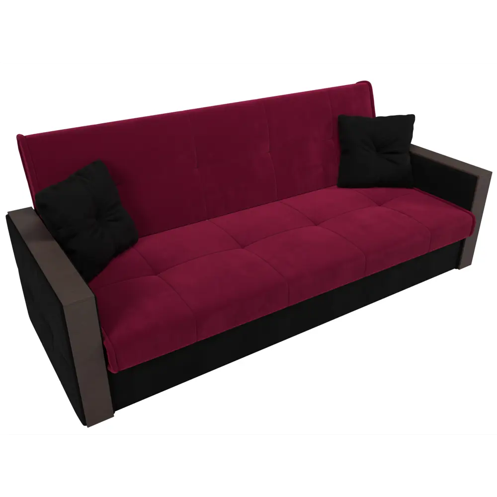 Фото 5 Диван Лига диванов Валенсия 210x90x85 см микровельвет цвет черный/бордовый Фото 5 Диван Лига диванов Валенсия 210x90x85 см микровельвет цвет черный/бордовый