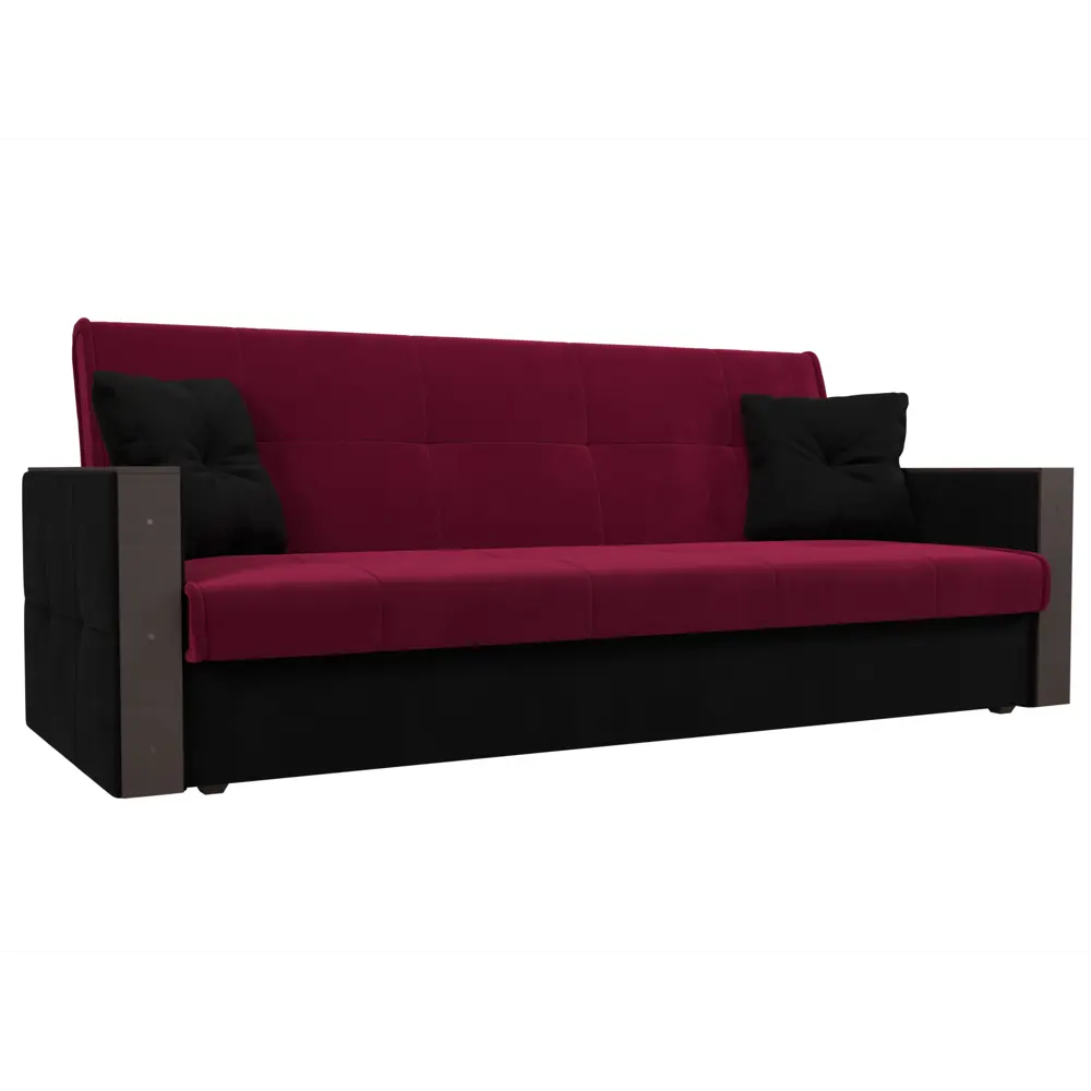Фото Диван Лига диванов Валенсия 210x90x85 см микровельвет цвет черный/бордовый Фото Диван Лига диванов Валенсия 210x90x85 см микровельвет цвет черный/бордовый
